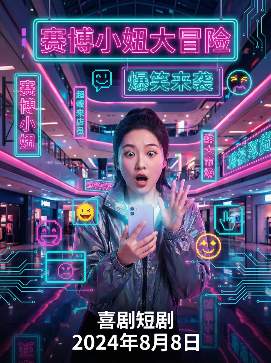 www.crm.17.com 搞笑喜剧短剧 - 赛博小妞大冒险海报